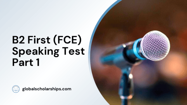 B2 First (FCE) Speaking Test Part 1
